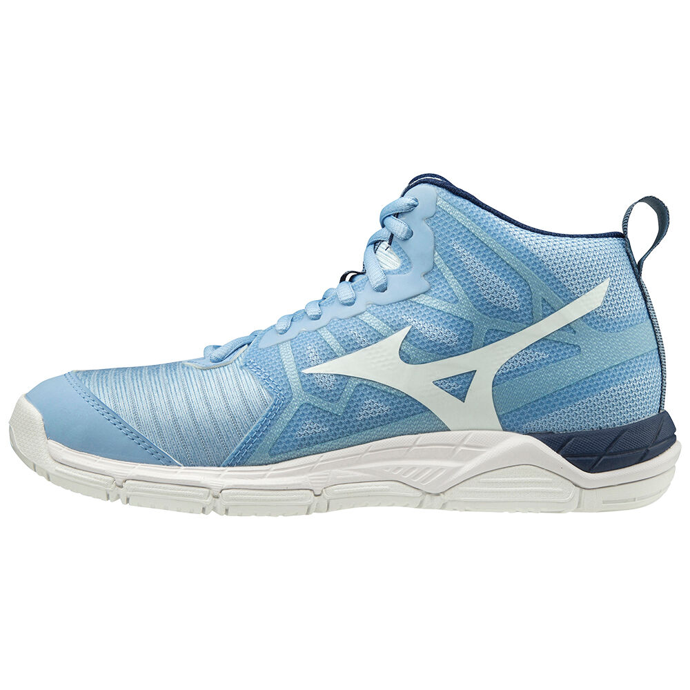 Mizuno Wave Supersonic 2 Mid Cut Női Röplabda Cipő Kék/Fehér QVS869534